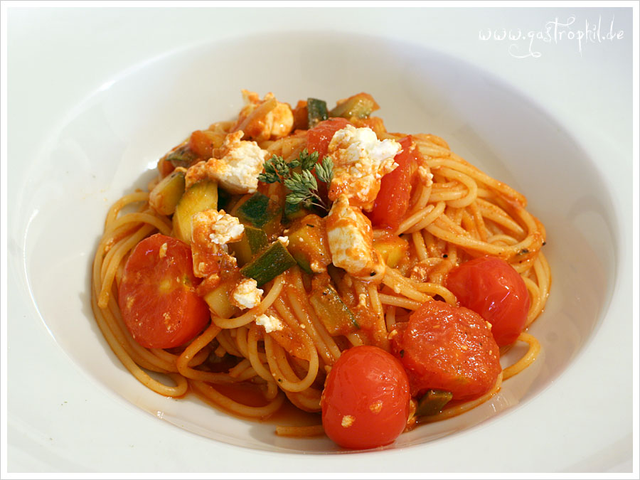 Spaghetti Mit Zucchini Tomaten Und SchafskäSe - Rezepte Suchen