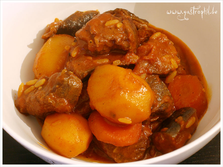 marokkanische Kartoffel-Auberginen-Lamm-Tajine – gastrophil